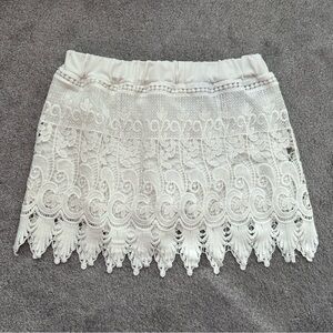 White Crotchet Lace Skort, built in shorts